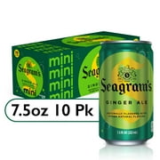 3 Pack Seagrams Ginger Ale Soda Soft Drinks, 7.5 fl oz, 10 Pack