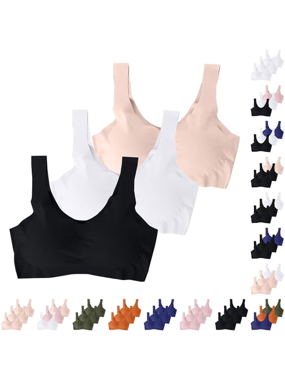 3 Pack Seamless Bra for Women JIANLAI Seamless Comfort, Full Coverage, No Underwire, T-Shirt Women Bras