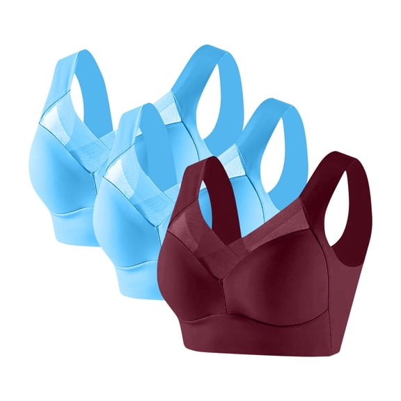 3 Pack Seamless Bras for Women No Underwire Full Coverage Everyday Bra with Soft Support