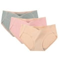 thumbnail image 1 of 3 Pack Seamless Underwear for Women Soft High Waist Cotton Maternity Underwear Full Coverage No Show Tummy Control Pregnancy Panties, 1 of 2