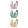thumbnail image 1 of Oplxuo 3 Pack Seamless Wireless Bras for Women No Underwire Mesh Bra Comfortable Padded Plus Size Everyday Bra, 1 of 2