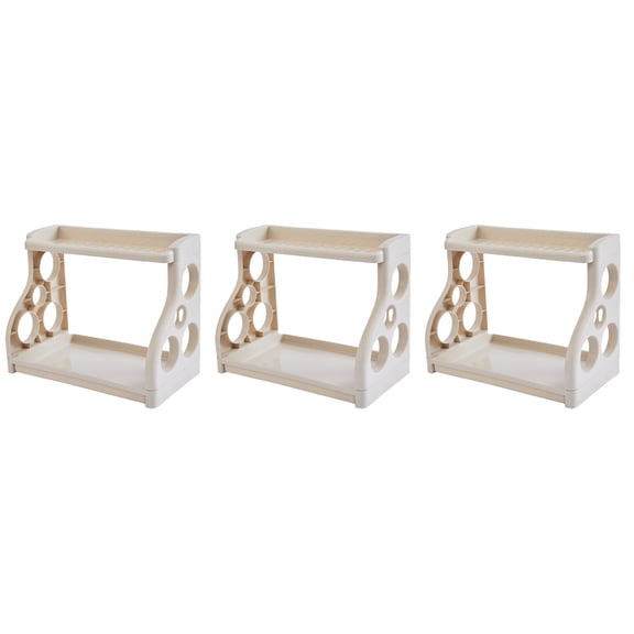 3 Pack Seasoning Can Storage Rack Fashionable Kitchen Organizer Beige