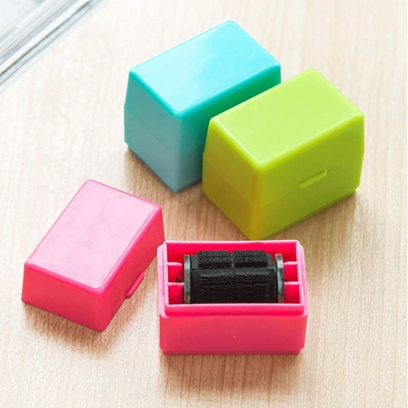 3 Pack Security Hide ID Code Roller Garbled Self Inking Rubber Stamps Identity Theft Protection Confidential Seal Office Use Color Random