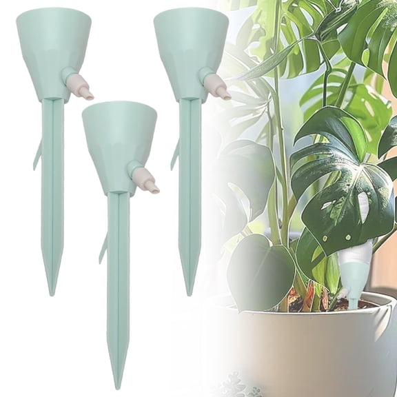 3 Pack Self Watering Spikes Adjustable Drip Irrigation Plant Watering Stakes for Indoor Outdoor Plants Automatic Slow Release Vacation Plant Waterer Fits Most Bottles