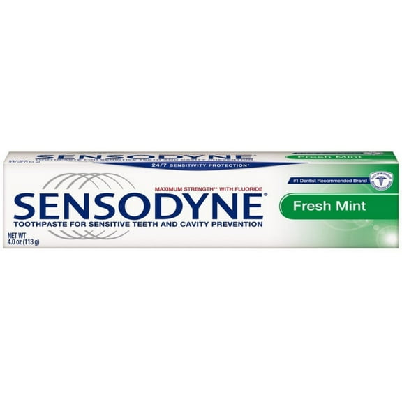 3 Pack - Sensodyne Fluoride Toothpaste, Maximum Strength, Fresh Mint 4 oz