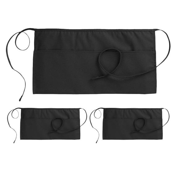 Mobestech Bartender Apron Breathable Lightweight Black 3pcs