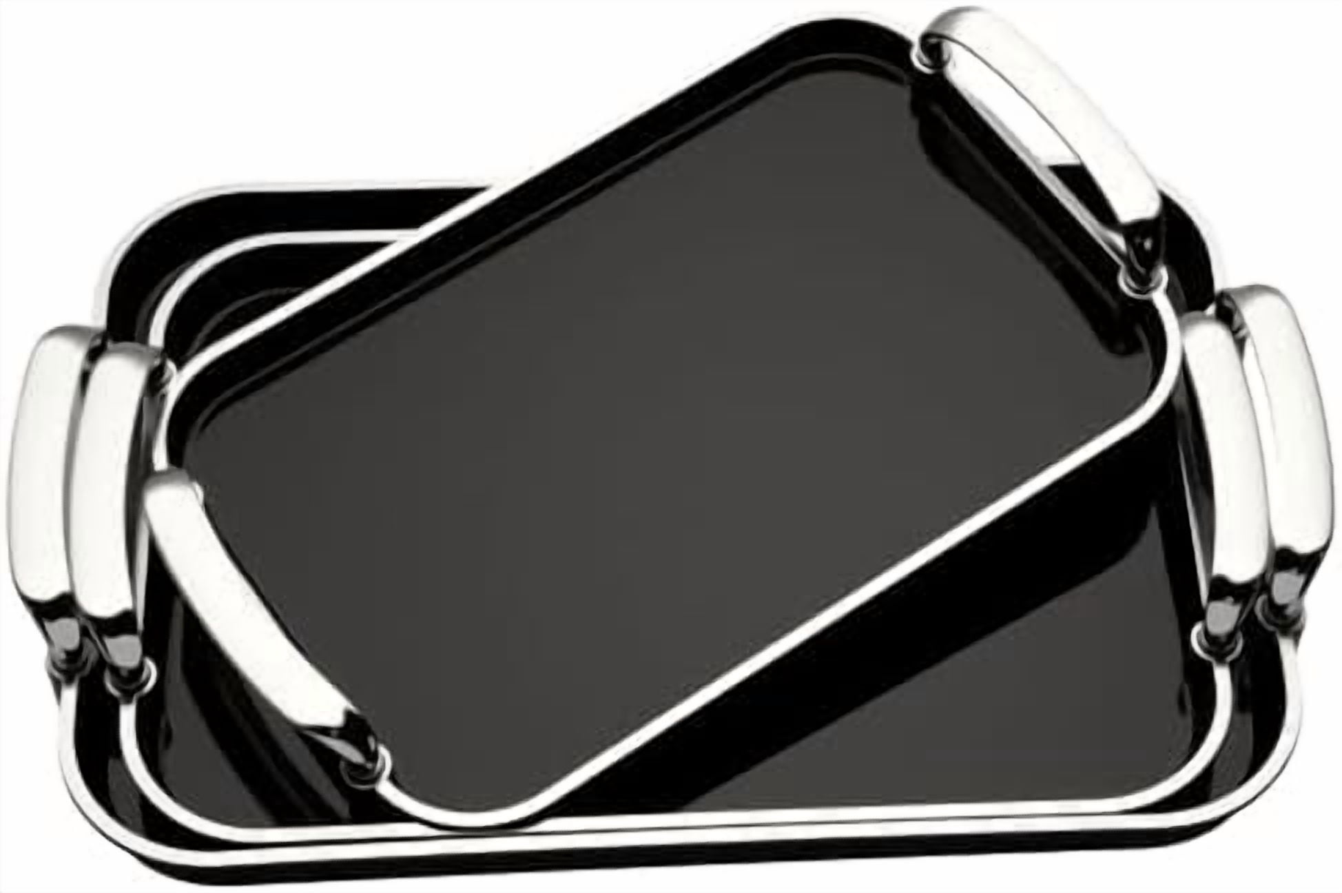 3 Pack Serving Tray with Handles, Stackable Reusable Trays for Serving ...