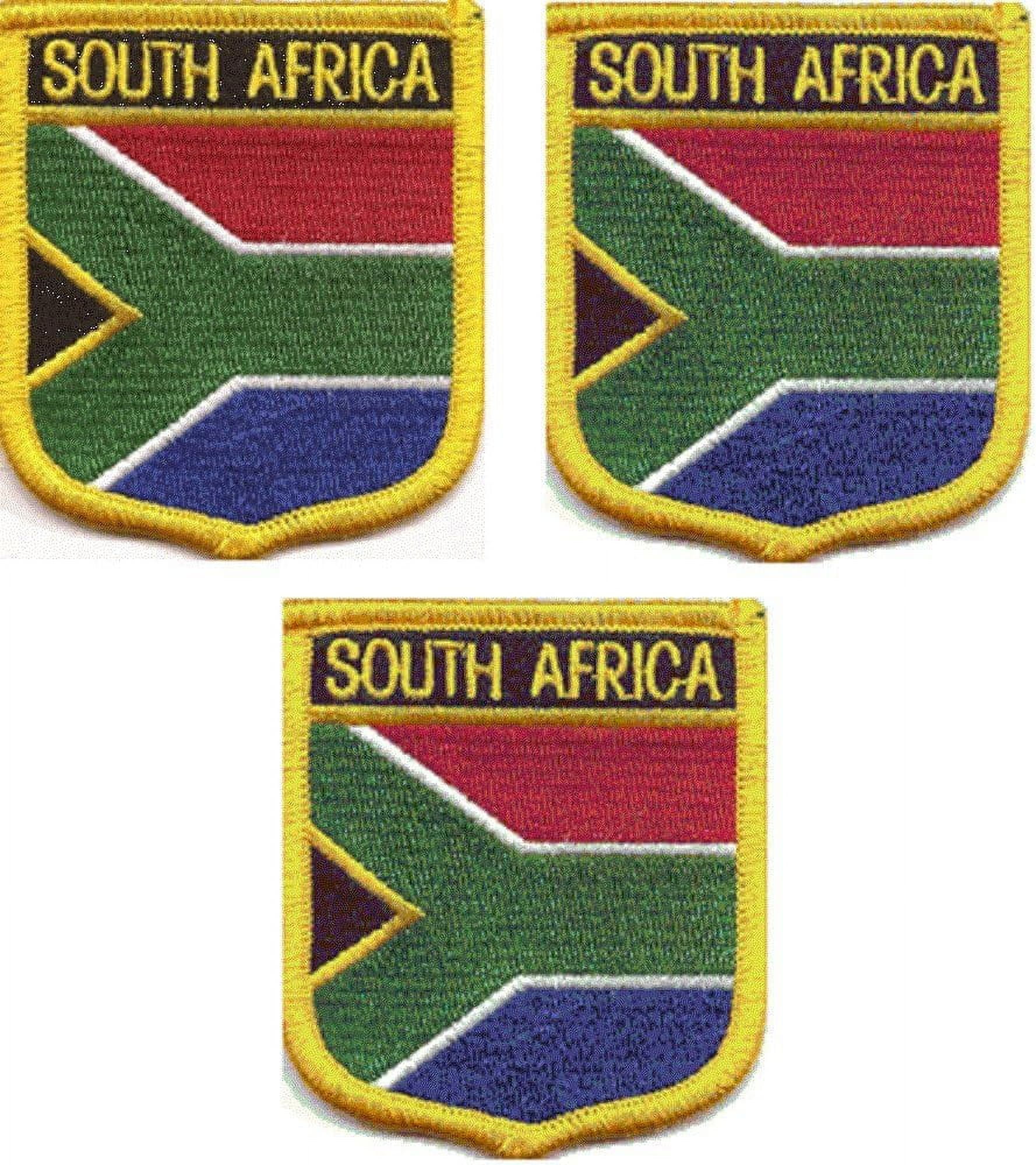 3 Pack Set Of South African Shield Flag Patches, South Africa