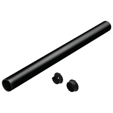 3 Pack Set TAG Hardware 1 5/16 Inch Diameter Round Wardrobe Tube Closet Rod with End Supports New Stunning Black finish (30 INCH LONG)