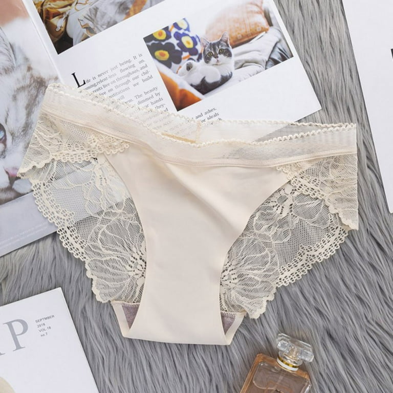 Pretty Comy Women’s Underwear Soft Breathable Lace Briefs Ladies Panties  3-Pack