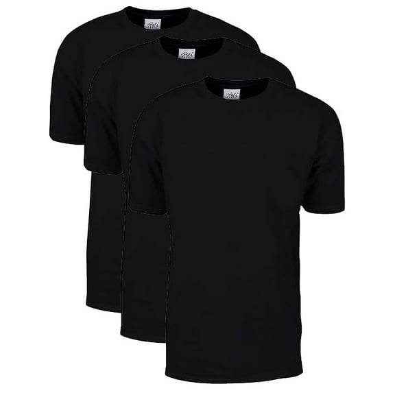 3 Pack Shaka Wear Men's Max Heavyweight Short Sleeve Crew Neck T-Shirt - Black - Large