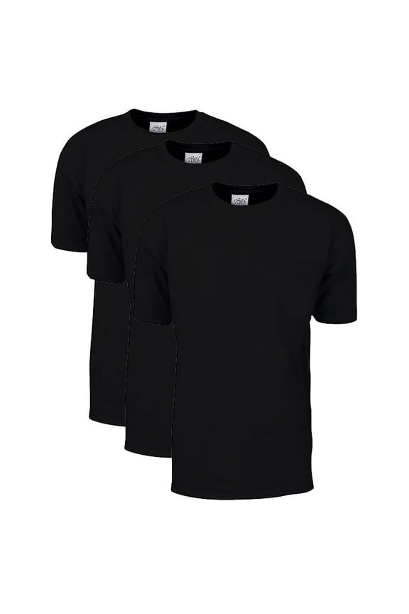 3 Pack Shaka Wear Men's Max Heavyweight Short Sleeve Crew Neck T-Shirt - Black - Large