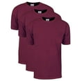 thumbnail image 1 of 3 Pack Shaka Wear Men's Max Heavyweight Short Sleeve Crew Neck T-Shirt - Burgundy - Medium, 1 of 4