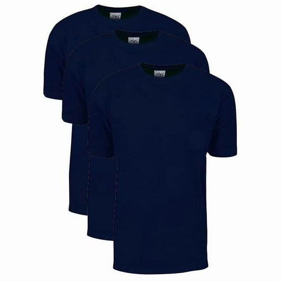 3 Pack Shaka Wear Men's Max Heavyweight Short Sleeve Crew Neck T-Shirt - Navy - XL