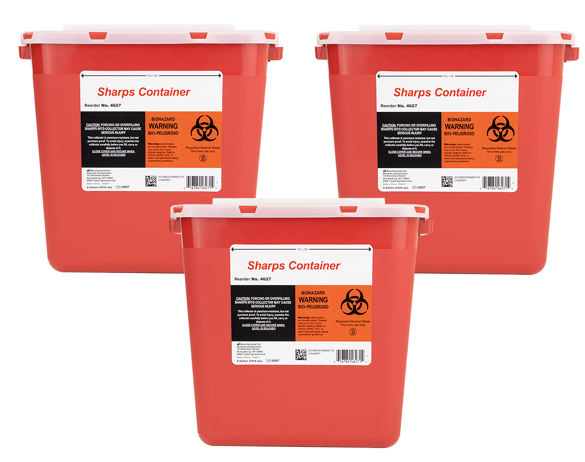 Kendall Biohazard Waste Disposal Bin 2 Gallon Kendall 8970 Sharps ...