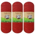 thumbnail image 1 of 3-Pack Sheep Wool Worsted Yarn for Knitting and Crocheting 300 Grams (Orange Red 24), 1 of 3