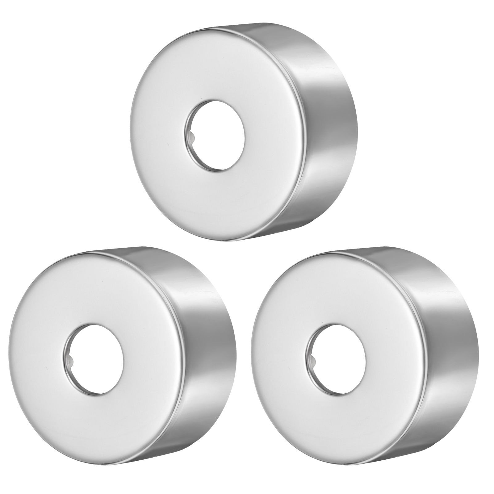 FDXGYH 2 Pcs ID 2.0 Wall Stainless Steel Flange Self-Adhesive Tape Round Escutcheon Plate Cover for Water Pipe Faucet Decoration Accessories