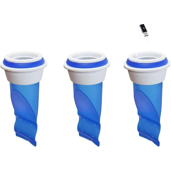 3 Pack Shower Floor Drain Backflow Preventer, Waterless Trap Seal, One Way Valve, Adjustable Silicone Sink Floor Drain Trap for Pipes Tubes in Toilet Bathroom Kitchen Needle (Blue)
