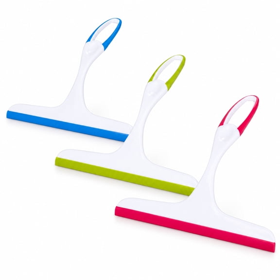 3 Pack Shower Squeegee Set, 10 Inch Silicone Blade Handheld Glass Cleaner for Bathroom, Kitchen, Shower Door, Window, Mirror and Car Glass