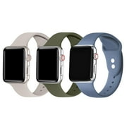 POSH TECH 3-Pack Silicone Bands for Apple Watch Size 38mm/40mm/41mm - Starburst/Olive/Alaskan Blue