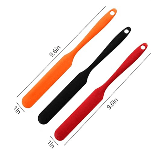 3 PackSilicone Jar Spatula, Long Handle Jar Scraper Spurtle, Sourdough Spatula, Non-Stick Heat Resistant Cake Cream Spatulas Set, Small Spatulas for Kitchen Use