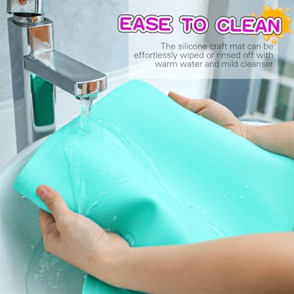 3-Pack Silicone Mats for Crafts, Resin, Anti-Slip Silicone Sheets, Raised Side Silicone Painting Mats, Desktop Cover