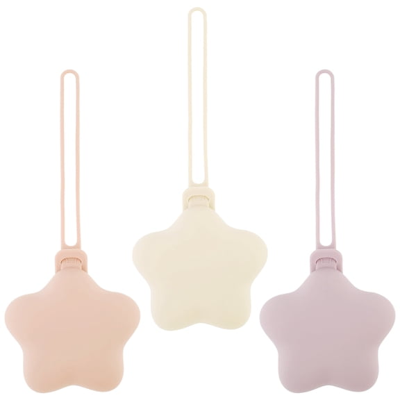3 Pack Silicone Pacifier Holder Case, Cute Portable Pacifier Storage Case Portable Silicone Pacifier Container Case Easy to Clean