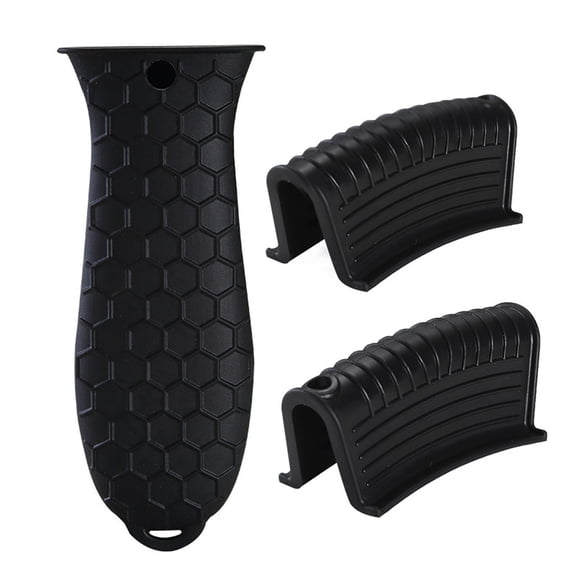 3 Pack Silicone Pot Handle Cover,Heat Resistant Cast Iron Skillet Handle Grips,Non-Slip Ergonomic Handle Covers for Cast Iron Cookware,Protect Hands from Hot Handles