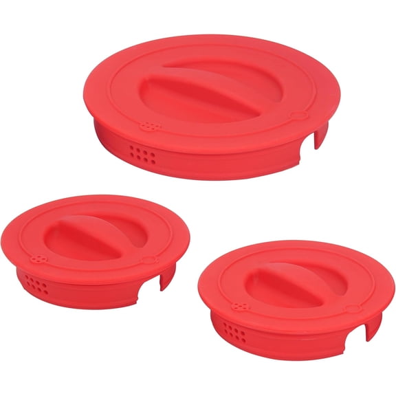 3 Pack Silicone Replacement Lids for 1-Cup, 2-Cup & 4-Cup Glass Measuring Cups, Food-Grade, Microwave & Dishwasher Safe Covers