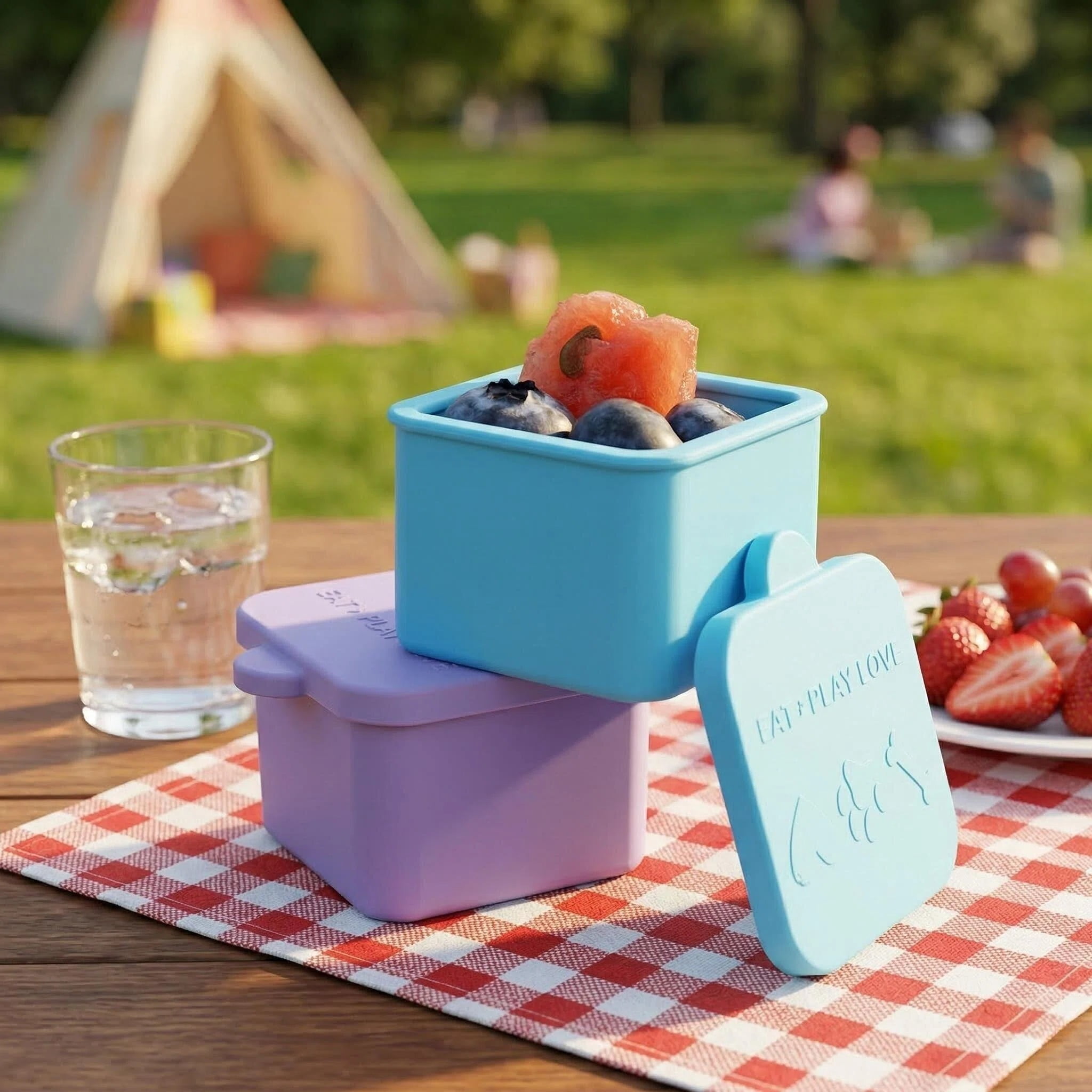3 Pack Silicone Small Snack Container, Stackable Puree Sauce Condiment Food Storage Lunch Bento Box with Lids, Leak-proof, BPA Free, Dishwasher & Microwave & Oven Safe