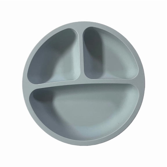 3 Pack Silicone Suction Divided Plates for Toddlers, 100% Food-Grade Non-Slip Baby Feeding Plates, Safe Self-Feeding Training Dinnerware for Infants