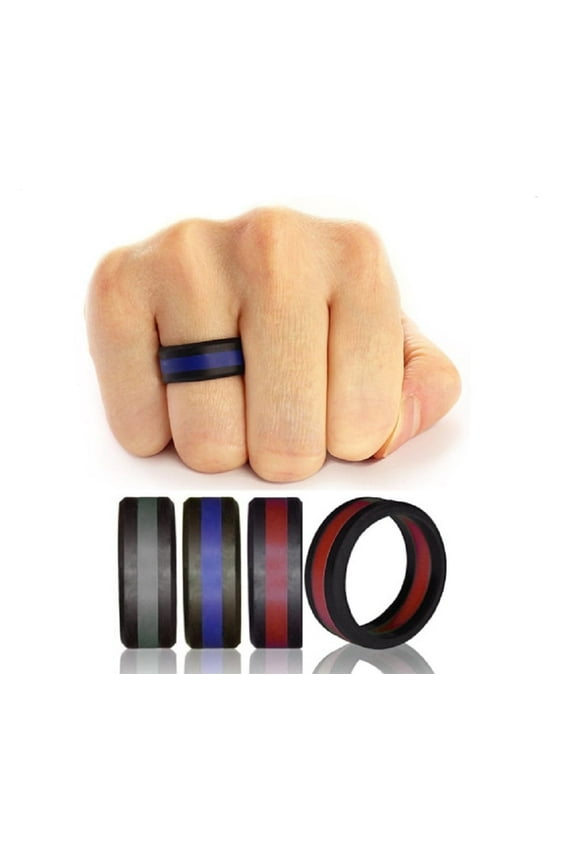 3-Pack Silicone Wedding Rings – Unisex Rubber Bands for Active Lifestyles & Sports TIKA