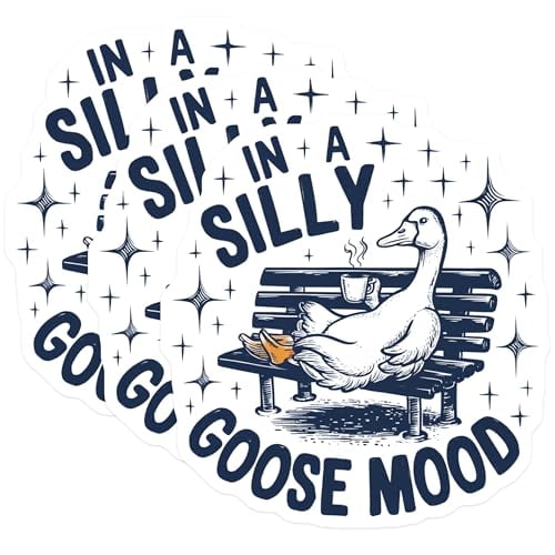 (3 Pack) Silly Goose Mood Decals - Relaxing Goose Sticker - Quirky Laptop Decals - 3 Inches On Longest Side - Easy Peel & Apply - Made in USA - 3MCS4678
