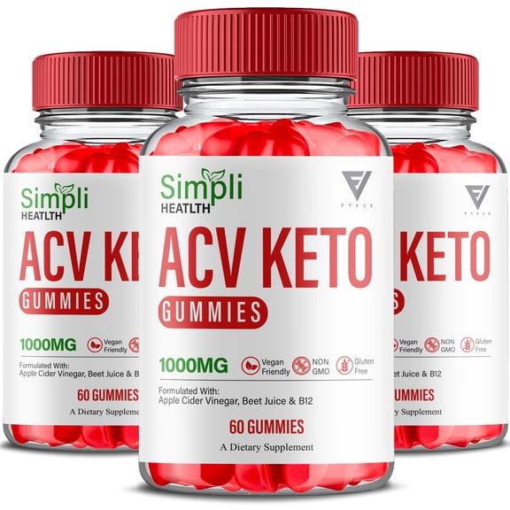 (3 Pack) Simpli Health ACV Keto Gummies, SimpliHealth Weight Support (180 Gummies)