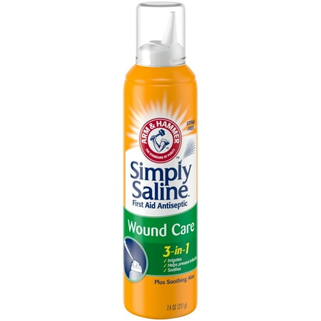 3 Pack Simply Saline Wound Care 3-in-1 First Aid Antiseptic, 7.40 oz Each