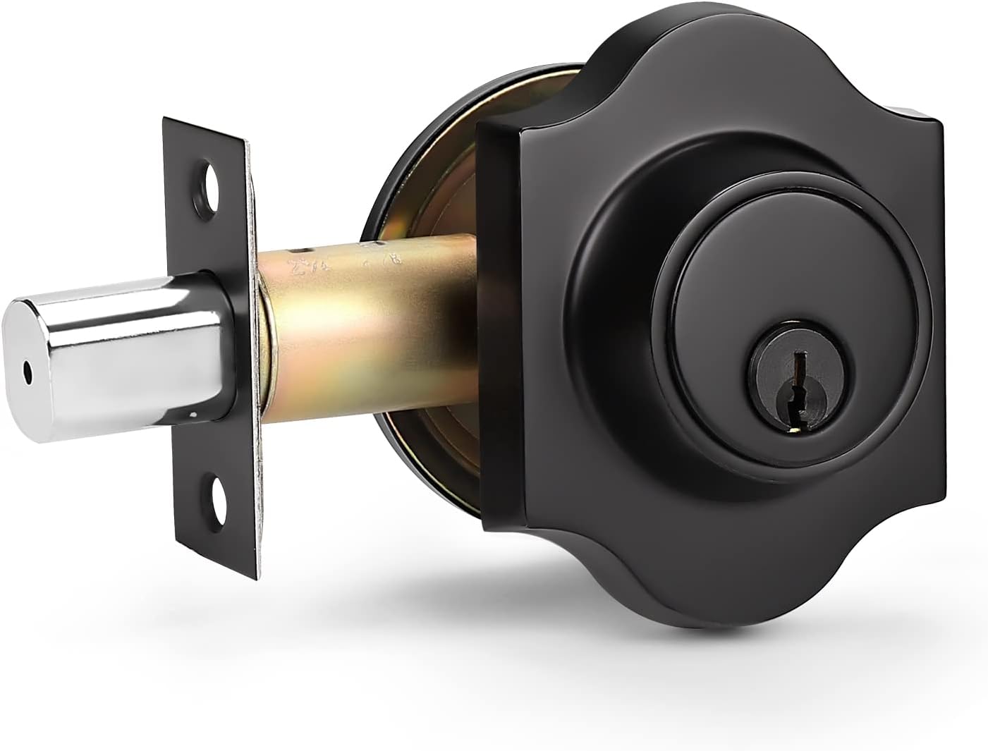 3 Pack Single Cylinder Deadbolts, Black Deadbolts Lockset For Exterior
