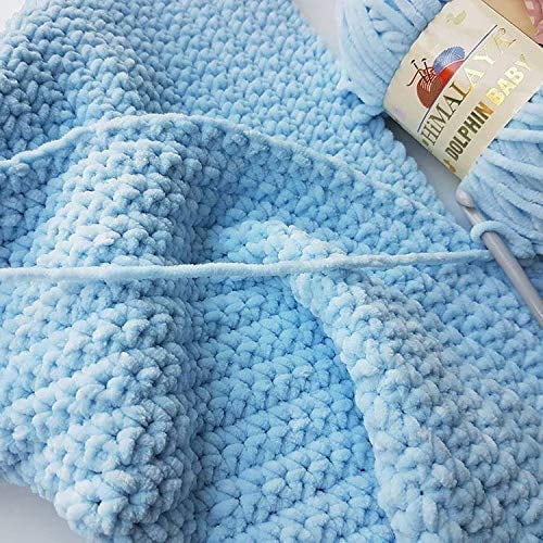 3 Pack/Skeins Himalaya Dolphin Baby, Each Skein 100 Gr/3,5 oz, 120 mt/ 132 yd, Super Bulky Yarn, Blanket Yarn, Velvet Yarn, Knitting Yarn, Amigurumi Yarn, Baby Yarn 80358