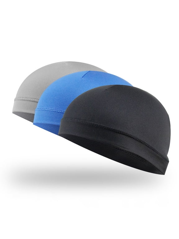 3 Pack Skull Caps Helmet Liner Sweat Wicking Cap Running Hats Cycling Skull Caps for Men Women