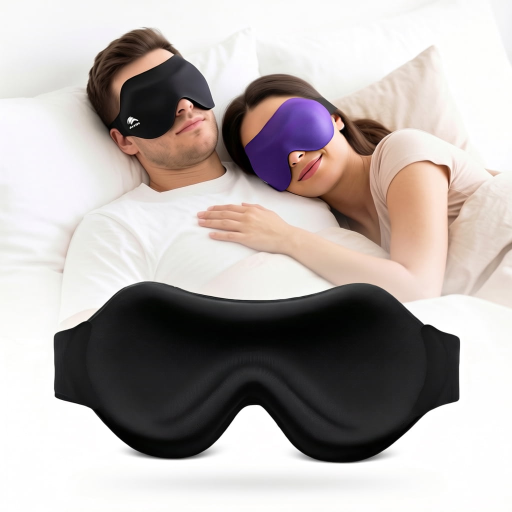 3 Pack Sleep Eye Masks for Women & Men: Soft Comfortable Eye Cover with Full Blackout - 3D Contoured Design for Side Sleep and Lash Extensions