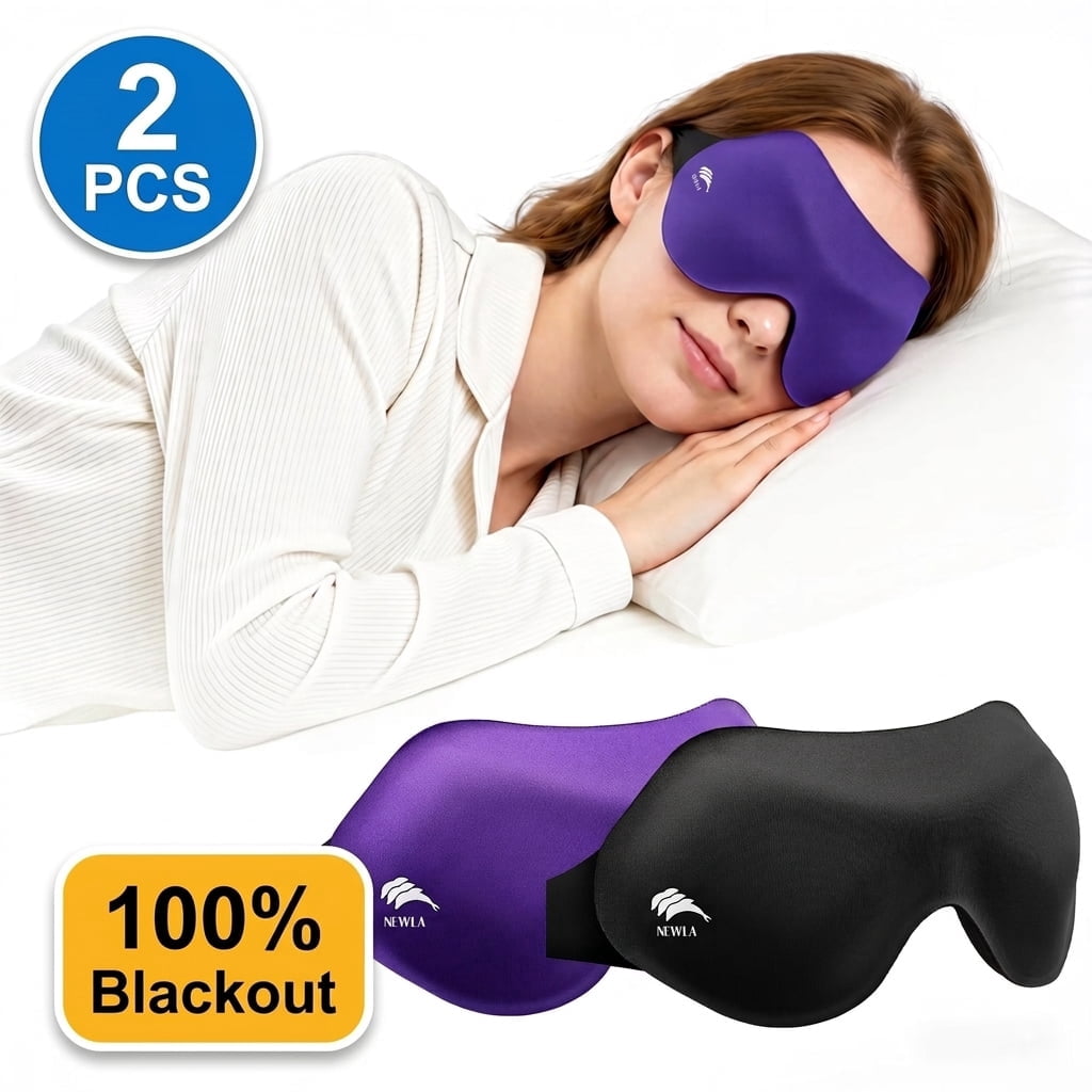 Sleep Masks for Women & Men: Soft Eye Mask for Sleeping with Blackout Coverage - 3D Contoured Zero Pressure Comfort for Side Sleepers