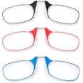 thumbnail image 1 of 3 Pack Slim Half Frame Reading Glasses Rectangle Readers Men Women Lightweight Clear Frame Office Computer, 1 of 7
