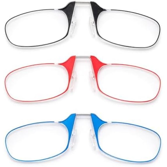 3 Pack Slim Half Frame Reading Glasses Rectangle Readers Men Women Lightweight Clear Frame Office Computer