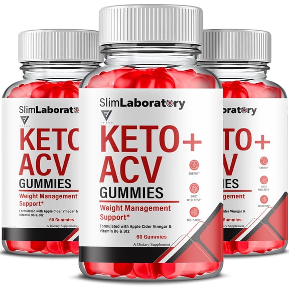 (3 Pack) Slim Laboratory Keto ACV, SlimLaboratory Weight Support (180 Gummies)