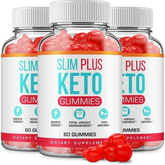 3 Pack Slim Plus Keto ACV Gummies - Official - Keto Slim Plus ACV Advanced Formula Plus Apple Cider Vinegar Dietary Supplement B12 Beet Root Juice Men Women 180 Gummies