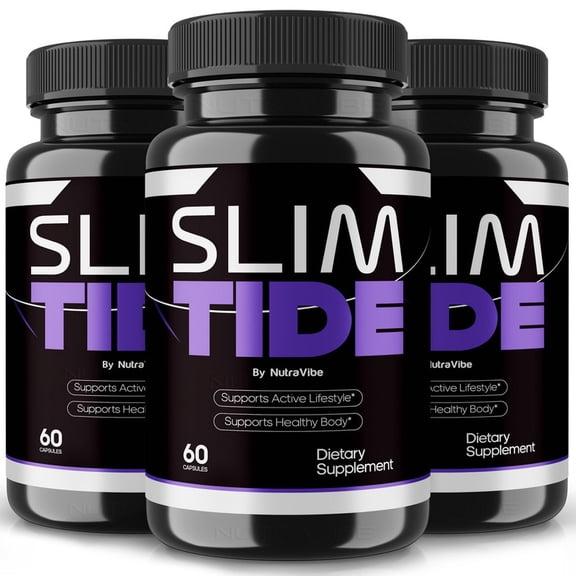 (3 Pack) Slim Tide  Natural Daily Pill Formula Designed to align with Fitness Goals, Support active Lifestyle & Body Balance | Just 2 Easy-to-Swallow Pills Daily (180 Capsules)