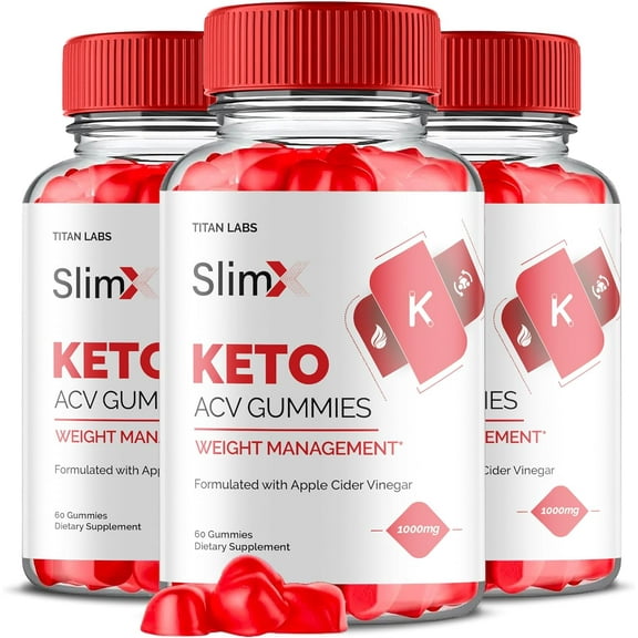 (3 Pack) SlimX Keto ACV Gummies - Apple Cider Vinegar Supplement for Weight Loss - Energy & Focus Boosting Dietary Supplements for Weight Management & Metabolism - Fat Burn - 180 Gummies