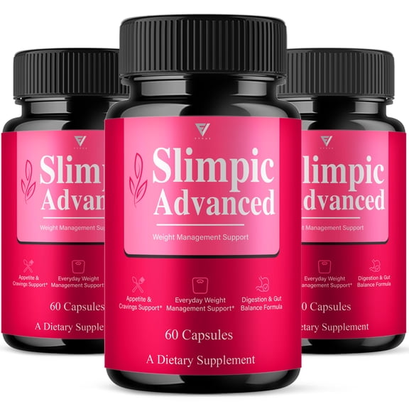 (3 Pack) Slimpic Advanced Capsules, Slimpic Premium Wellness Support Supplement (180 Capsules)