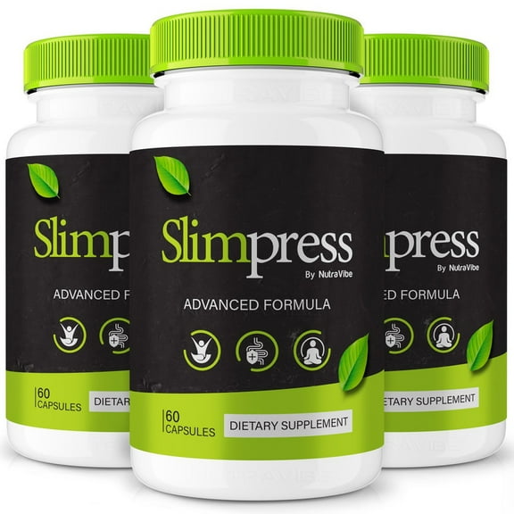 (3 Pack) Slimpress  Natural Daily Pill Formula Designed to align with Fitness Goals, Support active Lifestyle & Body Balance | Just 2 Easy-to-Swallow Pills Daily (180 Capsules)