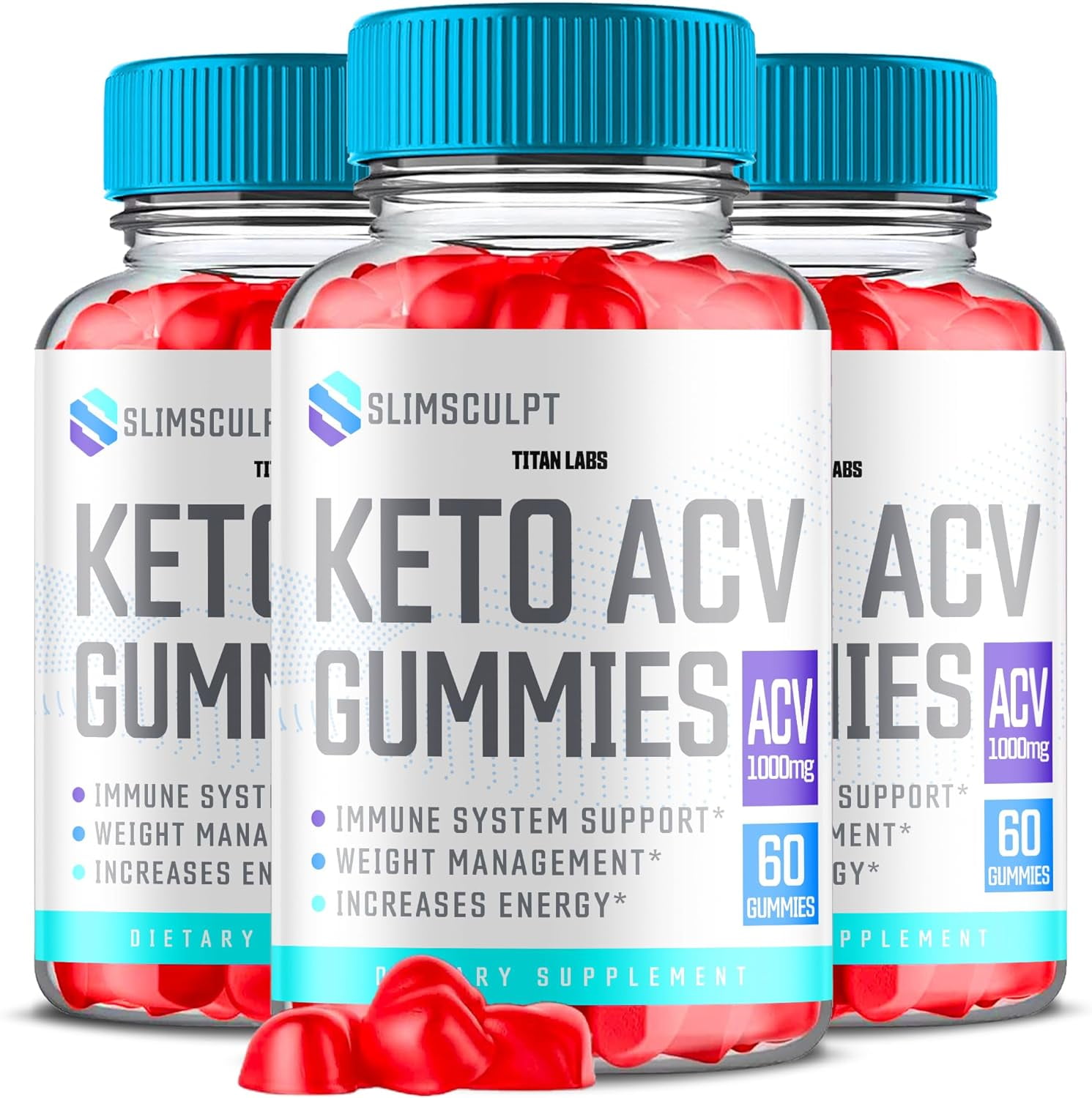 (3 Pack) Slimsculpt Keto ACV Gummies Apple Cider Vinegar Supplement
