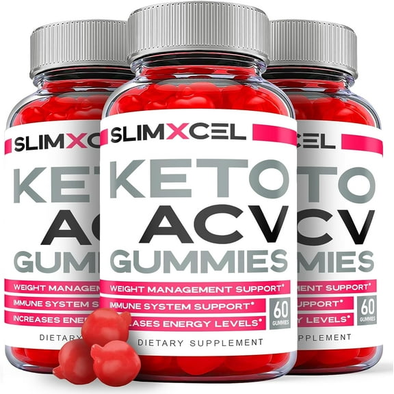 (3 Pack) Slimxcel Keto ACV Gummies - Apple Cider Vinegar Supplement for Weight Loss - Energy & Focus Boosting Dietary Supplements for Weight Management & Metabolism - Fat Burn - 180 Gummies